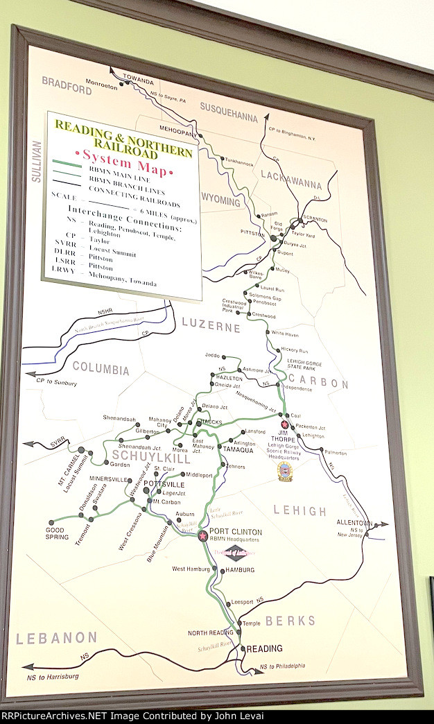 Reading & Northern RR System Map at the Minersville Station